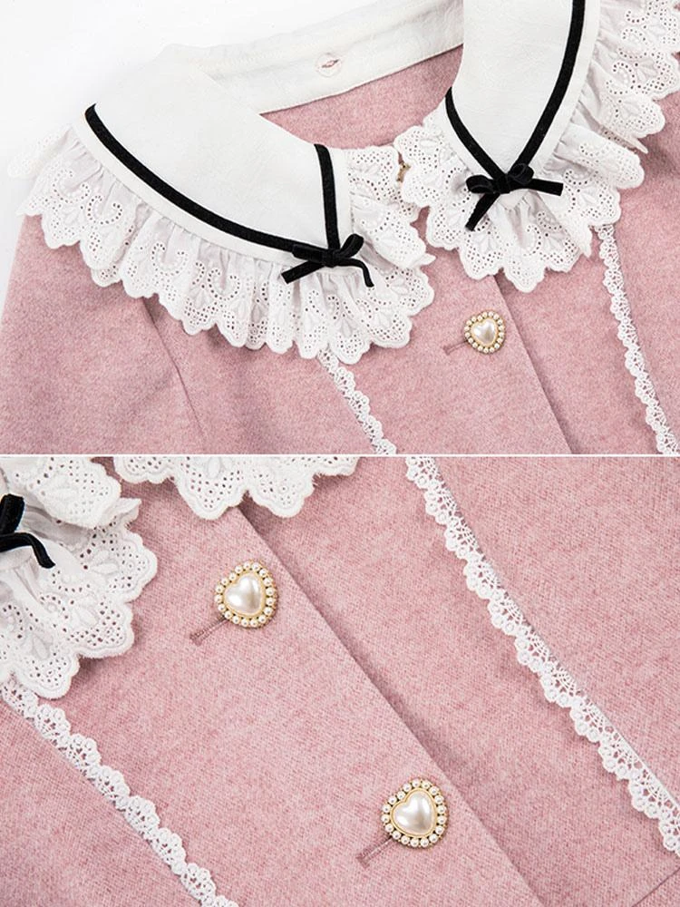 Sweet Lolita Coats Teal Coat Ruffles Bows Overcoat Polyester Fall Lolita Outwears - Image 10