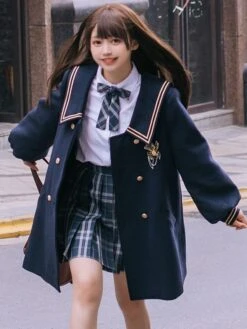 Academic Lolita Coats Ecru White Coat Overcoat Polyester Fall Lolita Outwears