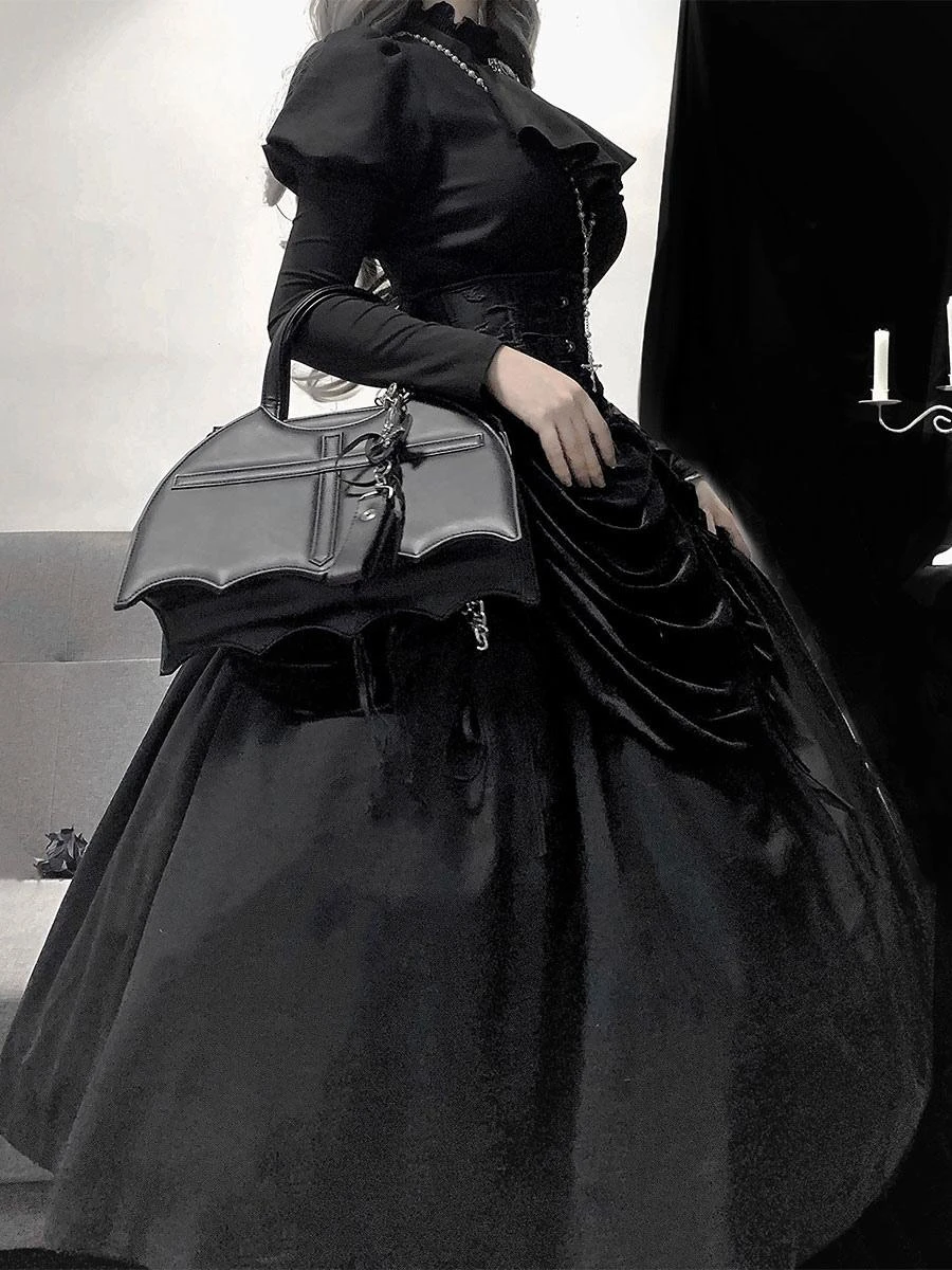 Gothic Lolita Dresses Ruffles Black - Image 5