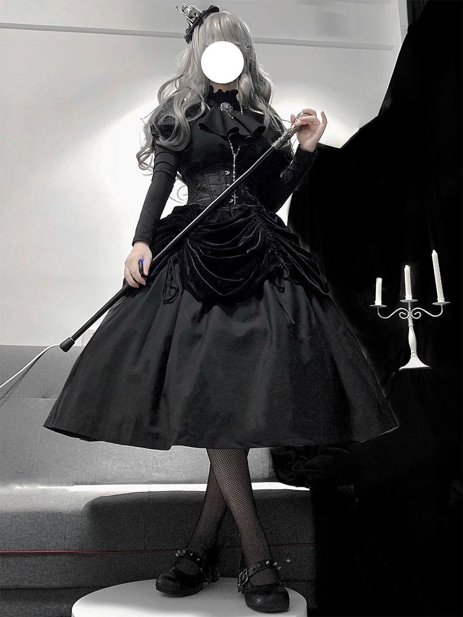 Gothic Lolita Dresses Ruffles Black - Image 3