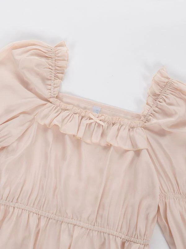 Sweet Lolita Blouses Lolita Top Ruffles Long Sleeves Blouse Ecru White Lolita Shirt - Image 6