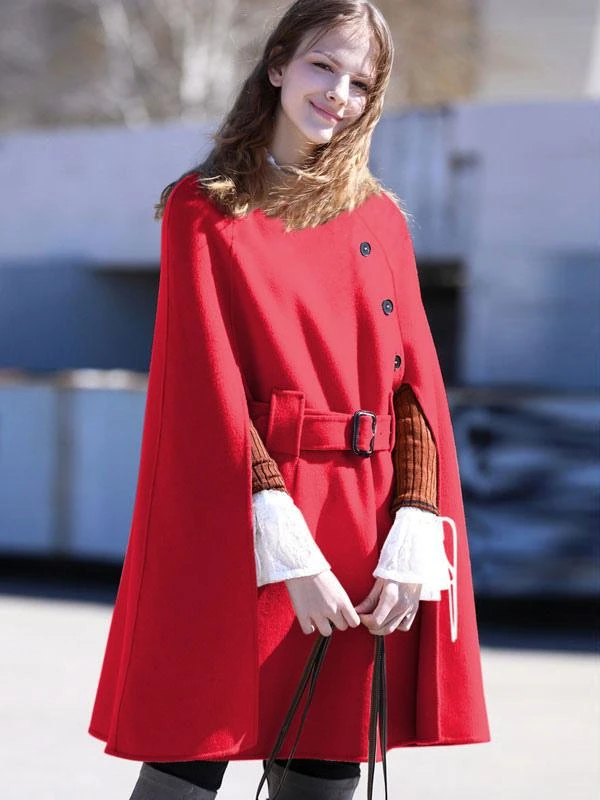 Poncho Coat 100% Wool Cape Women's Winter Outerwear 2024 - Image 9