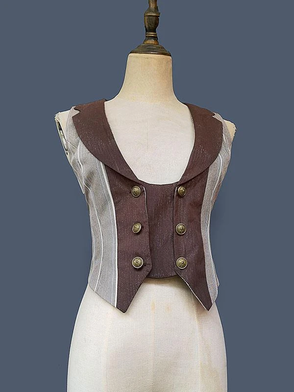 Academic Lolita Coats Coffee Brown Infanta Polyester Top Top Summer Lolita Outwears - Image 5