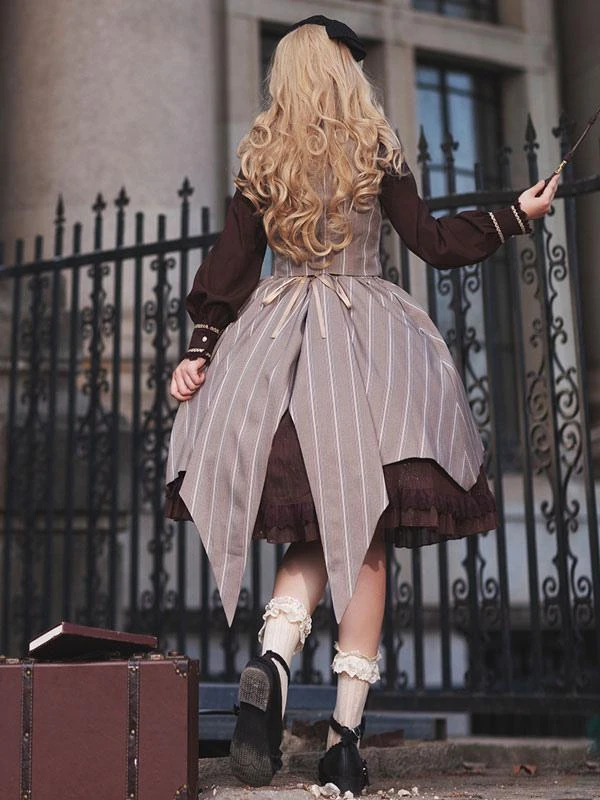 Academic Lolita Coats Coffee Brown Infanta Polyester Top Top Summer Lolita Outwears - Image 3