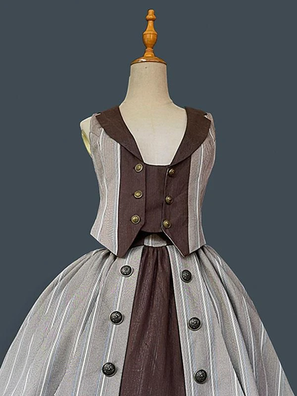 Academic Lolita Coats Coffee Brown Infanta Polyester Top Top Summer Lolita Outwears - Image 4