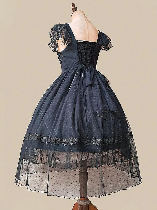 Gothic Lolita Dresses Lace Burgundy Black - Image 10