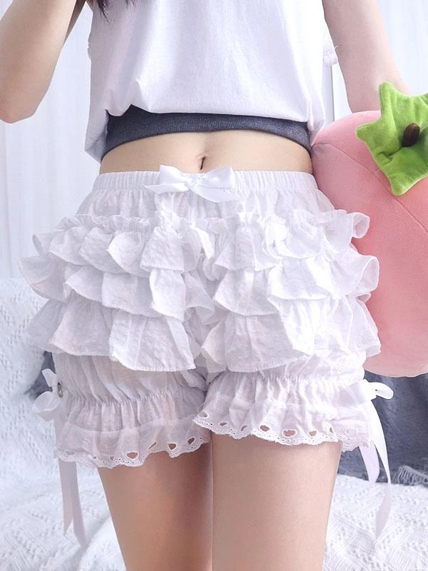 Sweet Lolita Bloomers Ruffles Loose Black Lolita Shorts - Image 5
