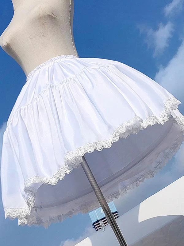 Sweet Lolita Petticoats Polyester Gothic Lolita Petticoat Woman's White Lace Lolita Underskirt - Image 2
