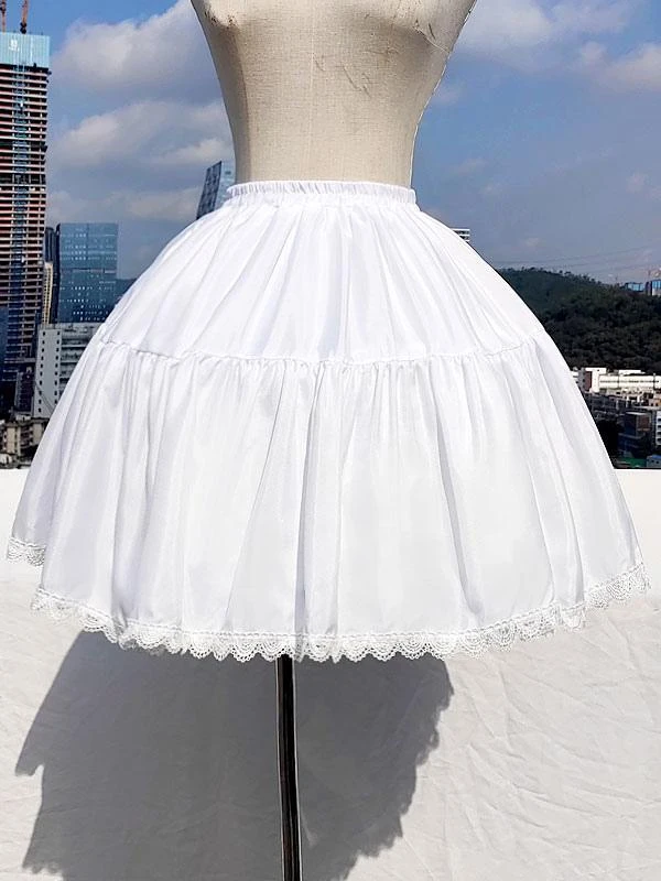 Sweet Lolita Petticoats Polyester Gothic Lolita Petticoat Woman's White Lace Lolita Underskirt - Image 3