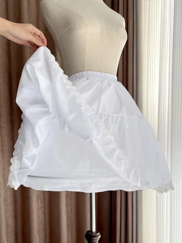 Sweet Lolita Petticoats Polyester Gothic Lolita Petticoat Woman's White Lace Lolita Underskirt - Image 4