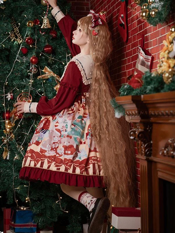 Sweet Lolita Dress Polyester Long Sleeves Ruffles Sweet Dress Lolita Dress - Image 6