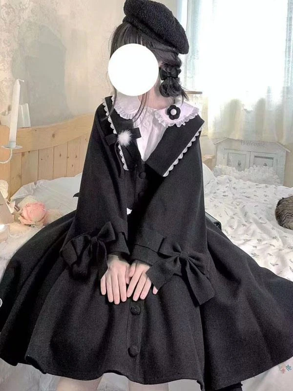 Academic Lolita Outfits Pink Ruffles Long Sleeves Skirt Top - Image 3