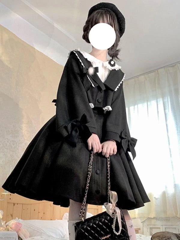 Academic Lolita Outfits Pink Ruffles Long Sleeves Skirt Top - Image 4