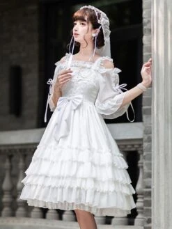 Sweet Lolita Dress Polyester Sleeveless Jumper Lolita Wedding Dress