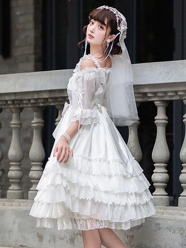 Sweet Lolita Dress Polyester Sleeveless Jumper Lolita Wedding Dress - Image 4