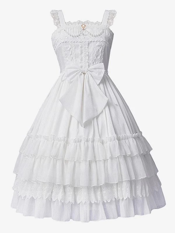 Sweet Lolita Dress Polyester Sleeveless Jumper Lolita Wedding Dress - Image 5