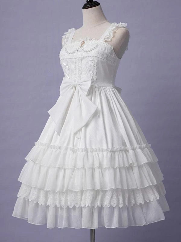 Sweet Lolita Dress Polyester Sleeveless Jumper Lolita Wedding Dress - Image 6