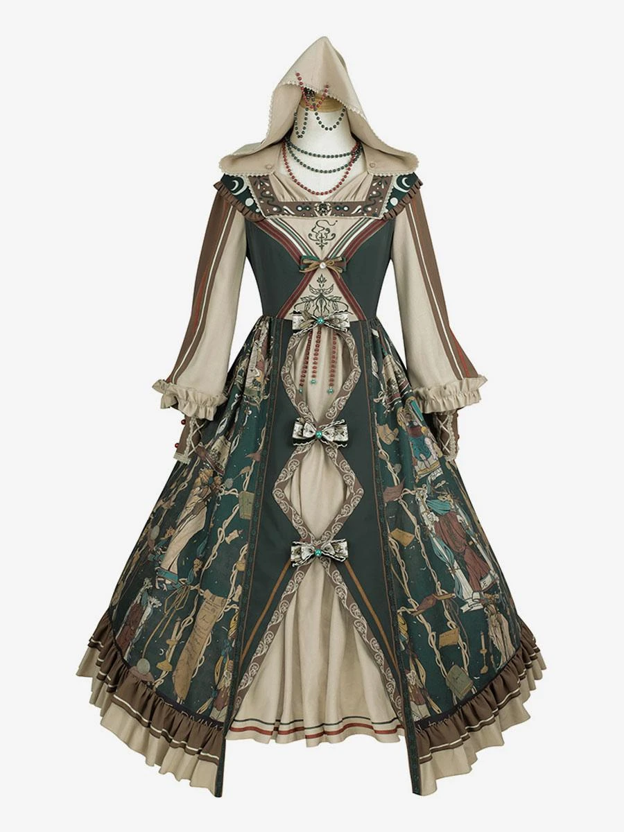 Gothic Lolita Outfits Dark Green Skeleton Long Sleeves Accessory