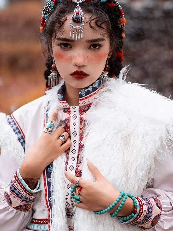 Pastoral Style Lolita Outfits White Jacquard Fringe Long Sleeves Overcoat Top - Image 5