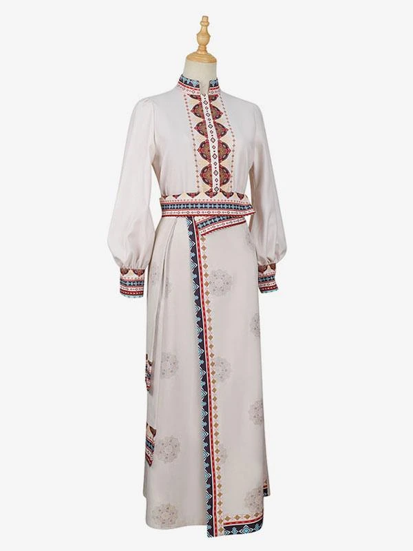 Pastoral Style Lolita Outfits White Jacquard Fringe Long Sleeves Overcoat Top - Image 8