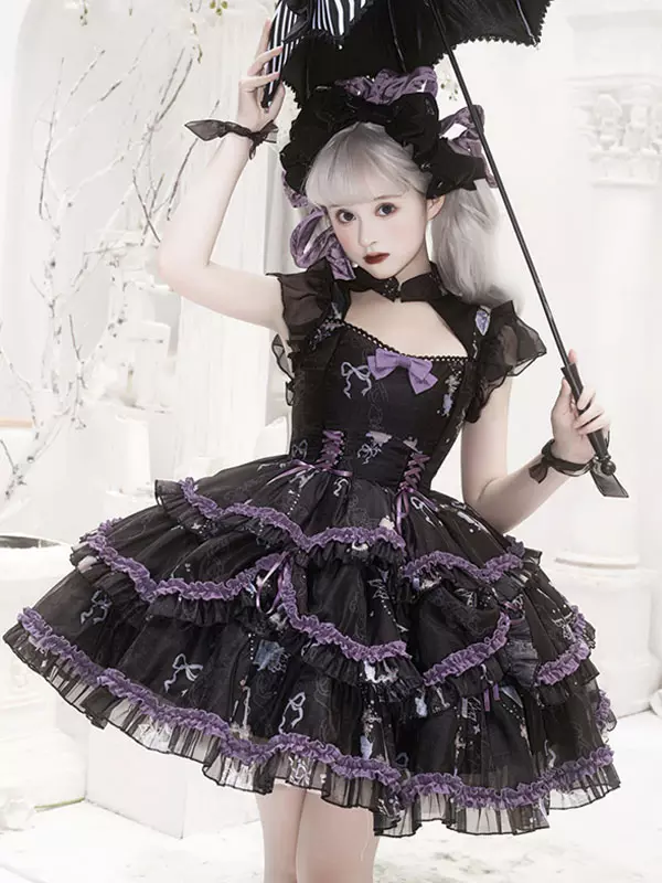 JSK Sweet Lolita Dress Polyester Sleeveless Jumper Sweet Hime Lolita Dress - Image 2