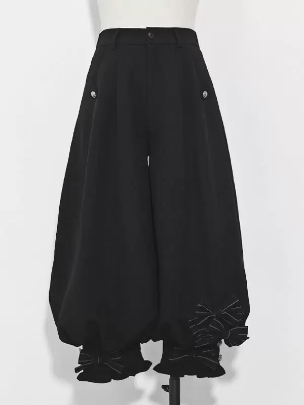 Gothic Lolita Ouji Fashion Bloomers Black Ruffles Cropped Shorts - Image 10