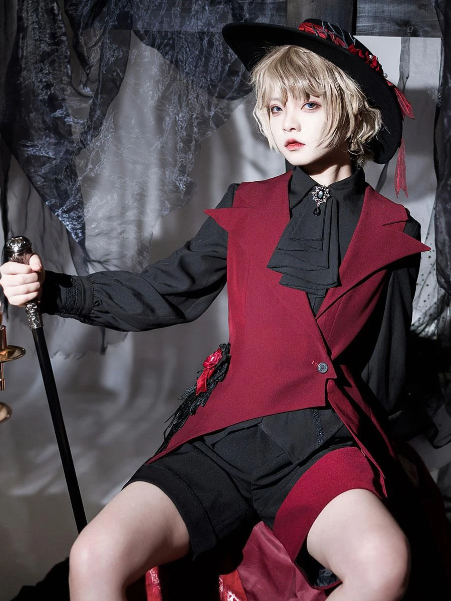 Gothic Lolita Bloomers Straight Red Lolita Shorts - Image 4