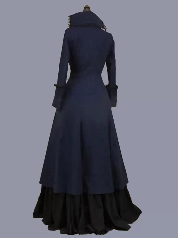 Dark Navy Retro Costumes Women's Ruffles Polyester Tunic Dress Marie Antoinette Costume Retro Party Prom Dress - Image 4