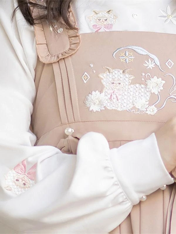 Sweet Lolita Outfits Pink Embroidered Bows Long Sleeves Overcoat Jumper - Image 10