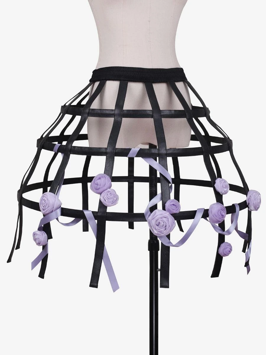 Sweet Lolita Petticoats Polyester Applique Accessory Purple Woven Lolita Underskirt - Image 7