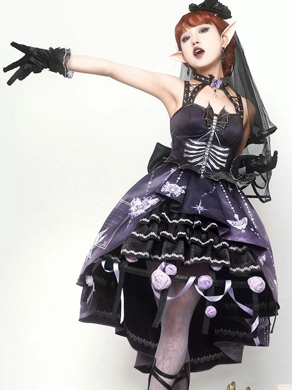 Sweet Lolita Petticoats Polyester Applique Accessory Purple Woven Lolita Underskirt - Image 2