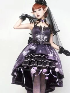 Sweet Lolita Petticoats Polyester Applique Accessory Purple Woven Lolita Underskirt