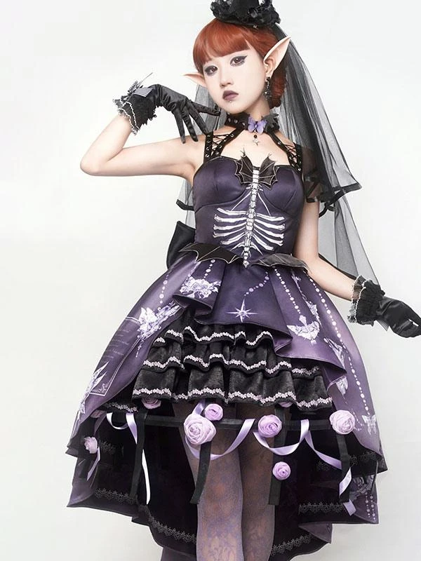 Sweet Lolita Petticoats Polyester Applique Accessory Purple Woven Lolita Underskirt