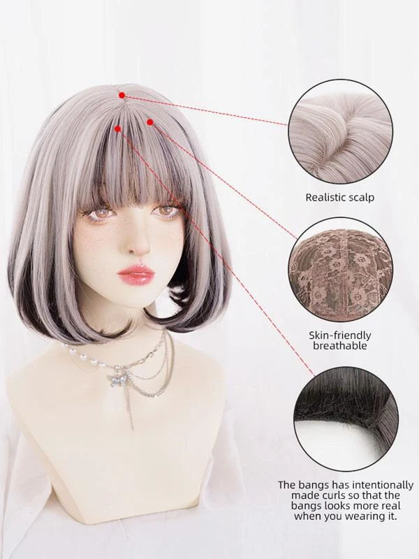 Sweet Lolita Wigs Long Highlighting Hair Heat-resistant Fiber Split Color Lolita Accessories - Image 3