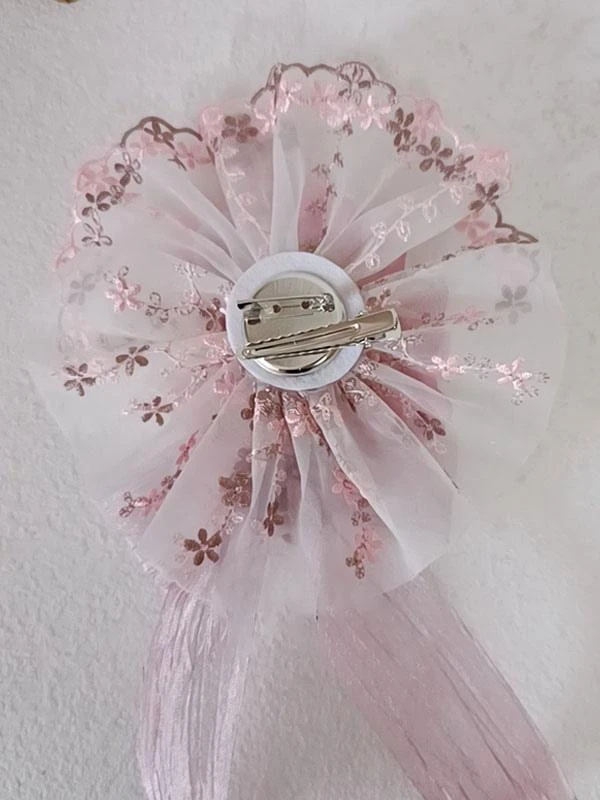 ROCOCO Style Lolita Accessories Pink Flowers Bows Polyester Headwear Miscellaneous - Image 4