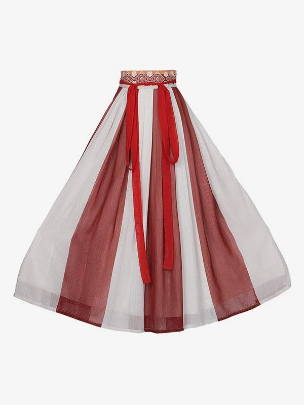 Chinese Style Lolita Outfits Red Floral Print Long Sleeves Skirt Overcoat - Image 7