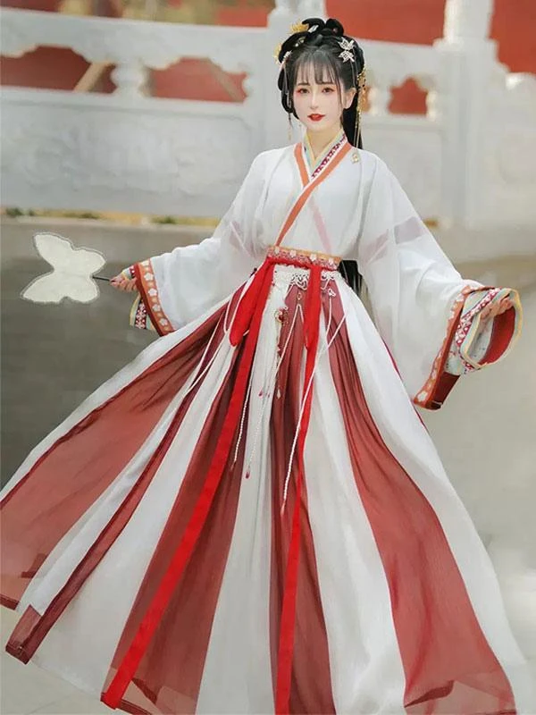 Chinese Style Lolita Outfits Red Floral Print Long Sleeves Skirt Overcoat - Image 2