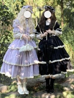 Gothic Lolita Dresses Bows Ruffles Purple Purple