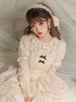 Gothic Lolita Blouses Ruffles Long Sleeves Blouse Lolita Top Black Lolita Shirt