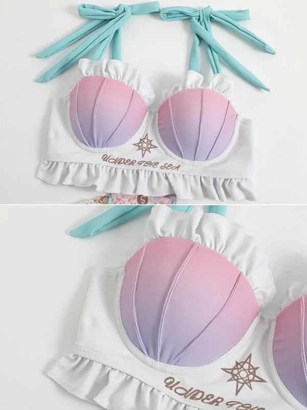 Sweet Lolita Swimsuit Fuchsia Pink Ruffles Floral Print Sleeveless Jumpsuit - Image 8