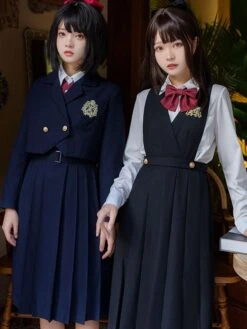 Academic Lolita Outfits Black Long Sleeves Cravat Overcoat