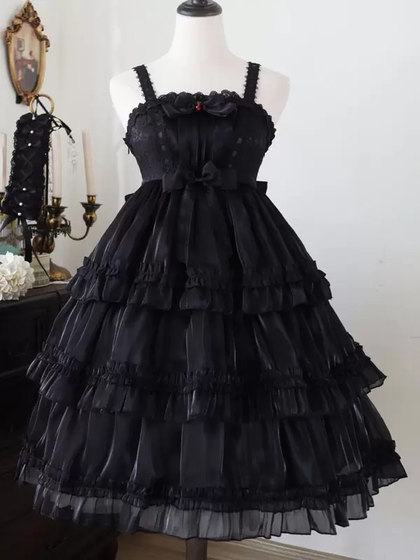 Pink Sweet Lolita Dress Polyester Sleeveless Jumper Hime Lolita Dress - Image 10