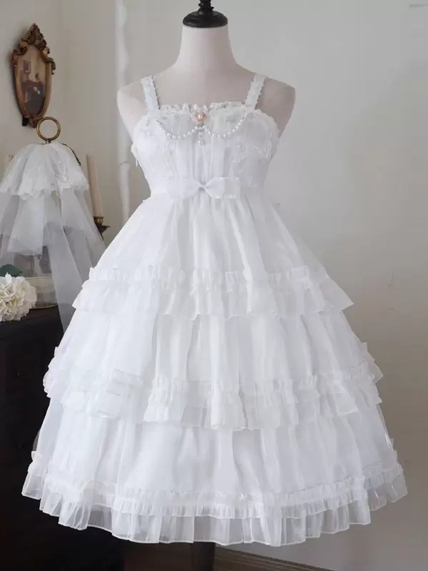 Pink Sweet Lolita Dress Polyester Sleeveless Jumper Hime Lolita Dress - Image 8