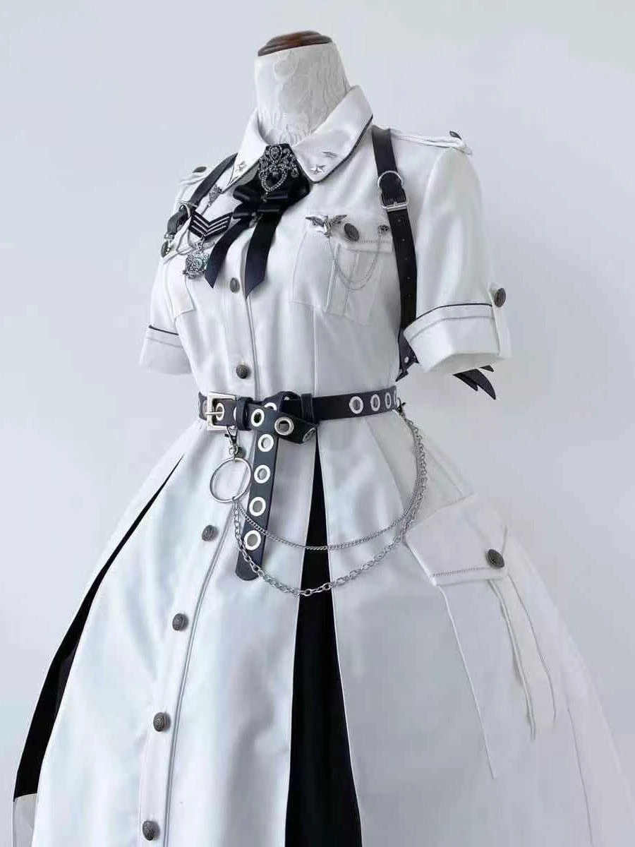 Steampunk Lolita Accessories Black Grommets Chains Sash PU Leather Miscellaneous - Image 3