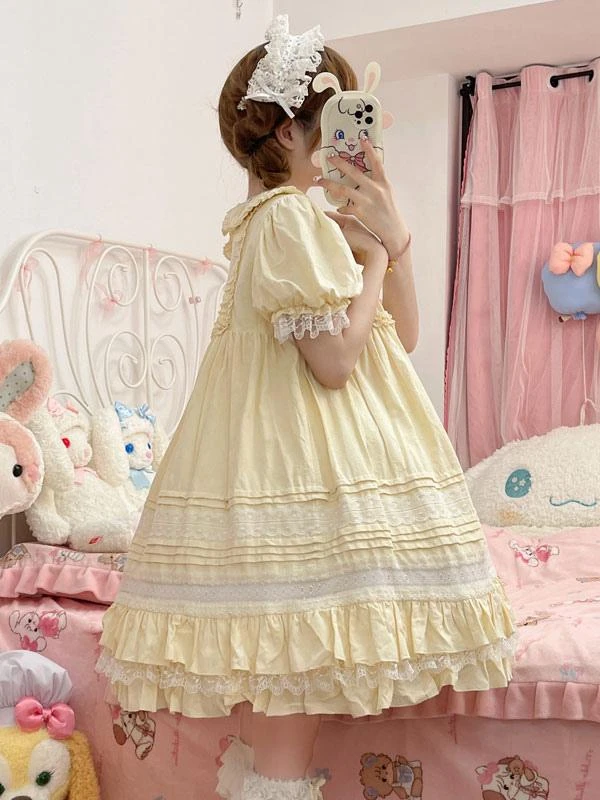Sweet Lolita Dress Polyester Short Sleeves Sweet Dress - Image 6