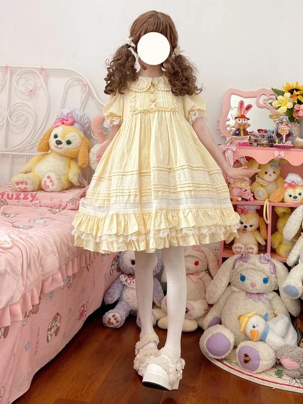 Sweet Lolita Dress Polyester Short Sleeves Sweet Dress - Image 4