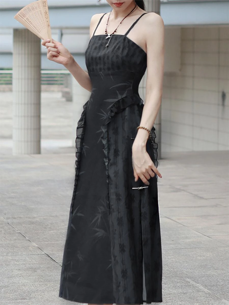 Chinese Style Lolita Outfits Black Sleeveless Overcoat Oversleeves Accessory - Image 4