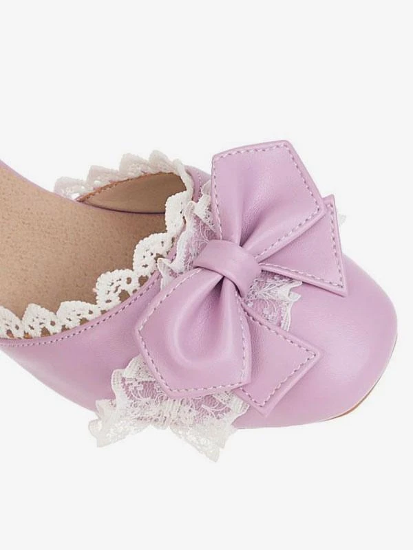 Sweet Lolita Sandals Bows Ruffles Round Toe PU Leather Pink Lolita Summer Shoes - Image 10