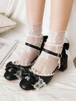 Sweet Lolita Sandals Bows Ruffles Round Toe PU Leather Pink Lolita Summer Shoes