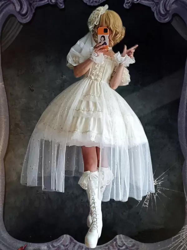 Sweet Lolita Dress Polyester Sleeveless Lolita Wedding Dress - Image 6